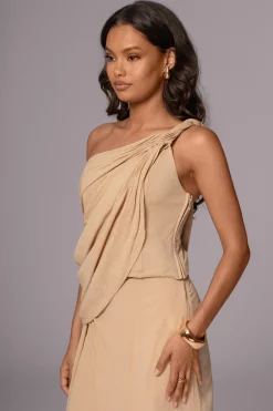 Khaki Diosa Drape Top*JLUXLABEL Fashion