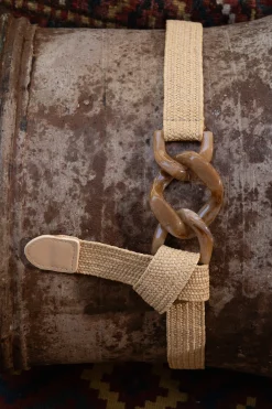 Khaki Marble Buckle Woven Belt*JLUXLABEL Sale