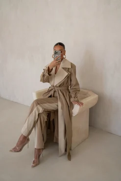 Khaki Shona Oversized Coat*JLUXLABEL Sale