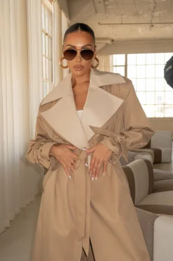 Khaki Shona Oversized Coat*JLUXLABEL Sale