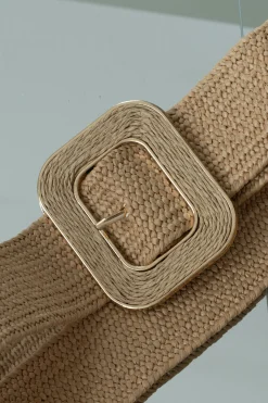 Khaki Square Buckle Woven Belt*JLUXLABEL Discount
