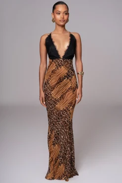 Leopard Print Keily Maxi Dress*JLUXLABEL Discount