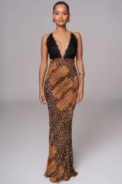 Leopard Print Keily Maxi Dress*JLUXLABEL Discount