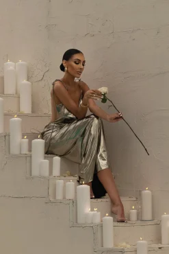 Light Gold Heart of Gold Maxi Dress*JLUXLABEL Fashion