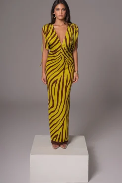 Lime Print Occasion Print Maxi Dress*JLUXLABEL Best