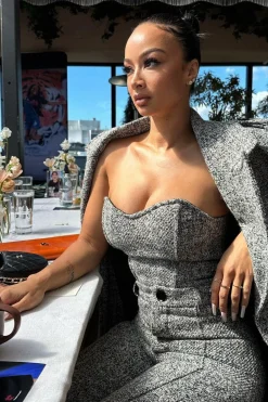 Lt. Grey All You Need Tweed Corset*JLUXLABEL Online