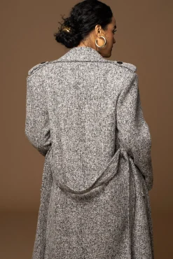 Lt. Grey Savannah Belted Tweed Coat*JLUXLABEL Best