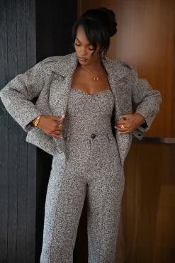 Lt. Grey  Zoe Tweed Jacket*JLUXLABEL Fashion