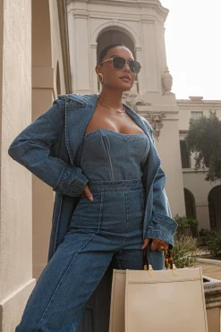 Medium Wash All You Need Denim Corset*JLUXLABEL Online