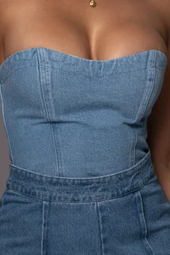 Medium Wash All You Need Denim Corset*JLUXLABEL Online