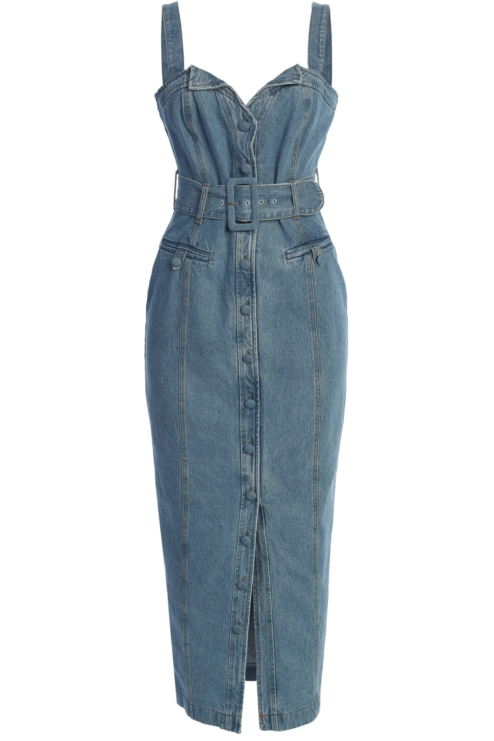 Medium Wash Celene Denim Maxi Dress*JLUXLABEL Clearance