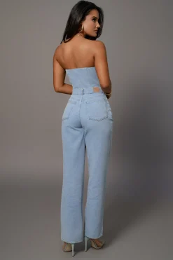 Medium Wash Denim Aline Jeans*JLUXLABEL Clearance