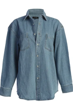 Medium Wash Denim Brandi Oversized Button Up*JLUXLABEL Outlet