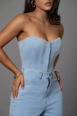 Medium Wash Denim Britney Corset*JLUXLABEL Sale