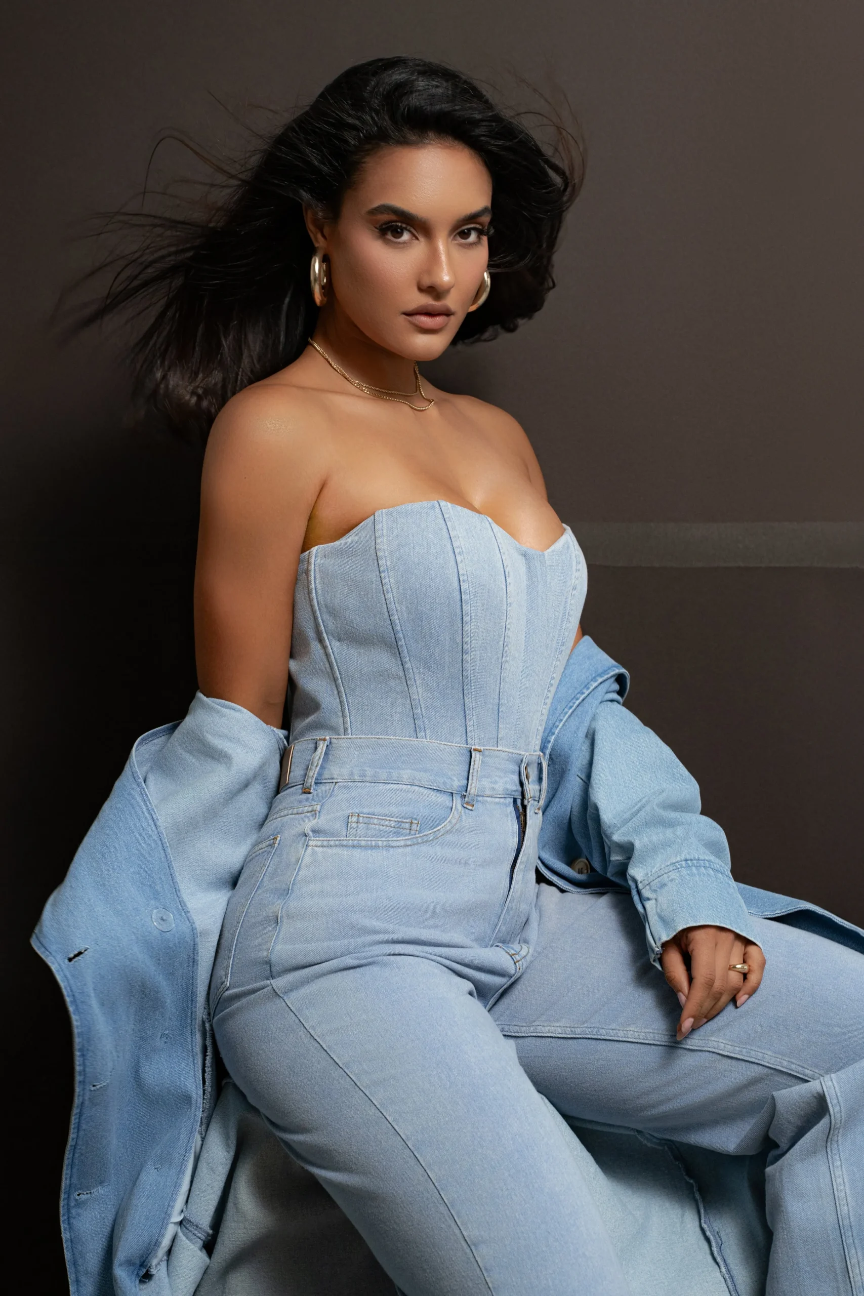 Medium Wash Denim Britney Corset*JLUXLABEL Sale