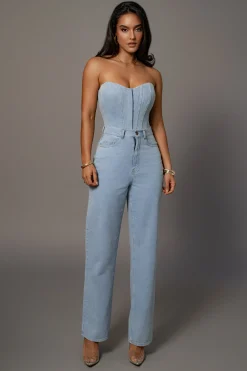 Medium Wash Denim Britney Corset*JLUXLABEL Sale