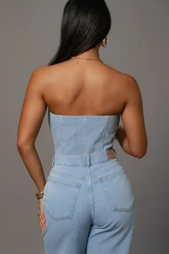 Medium Wash Denim Britney Corset*JLUXLABEL Sale
