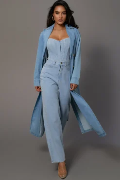 Medium Wash Denim Britney Corset*JLUXLABEL Sale