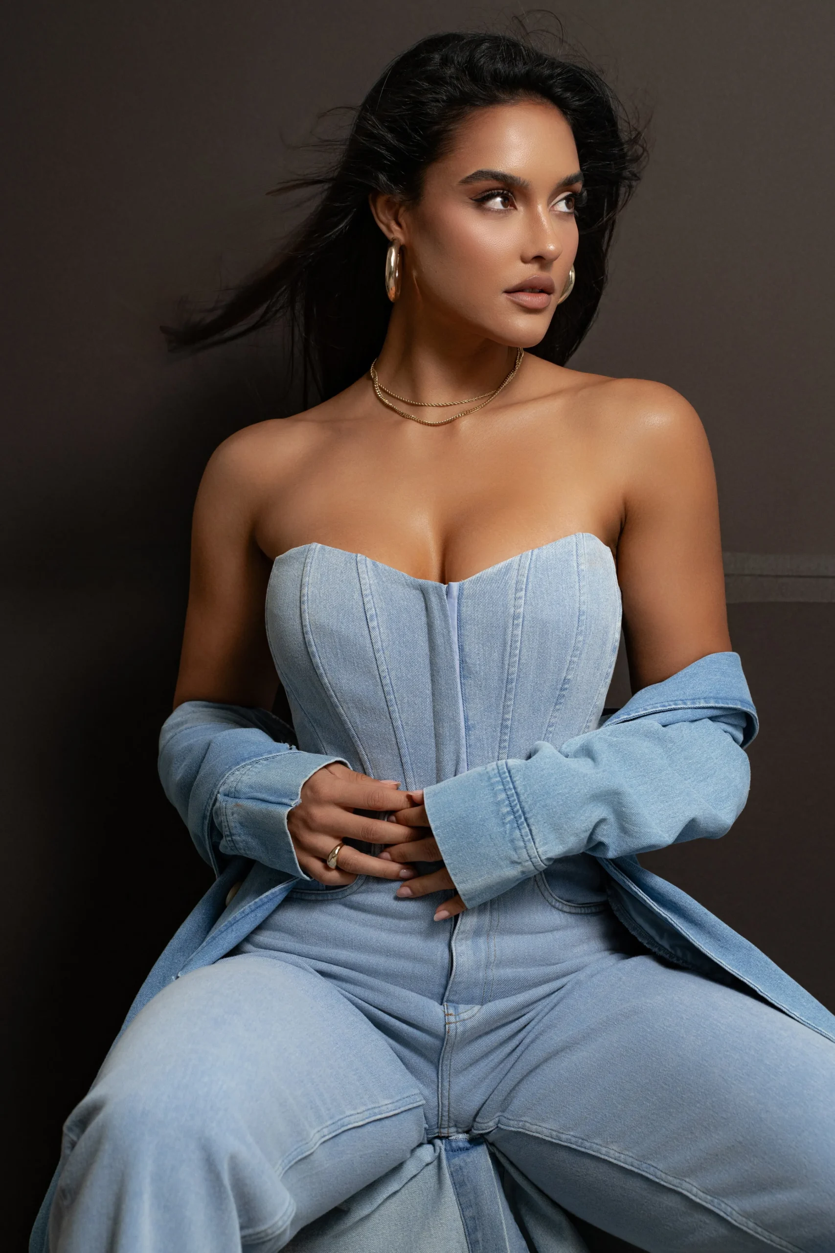 Medium Wash Denim Britney Corset*JLUXLABEL Sale