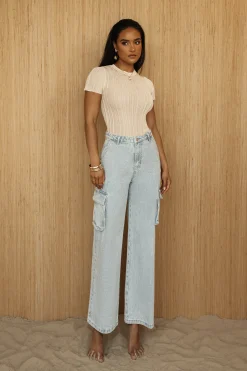 Medium Wash Denim Val Slouch Cargo Jeans*JLUXLABEL Best