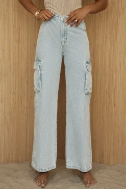 Medium Wash Denim Val Slouch Cargo Jeans*JLUXLABEL Best