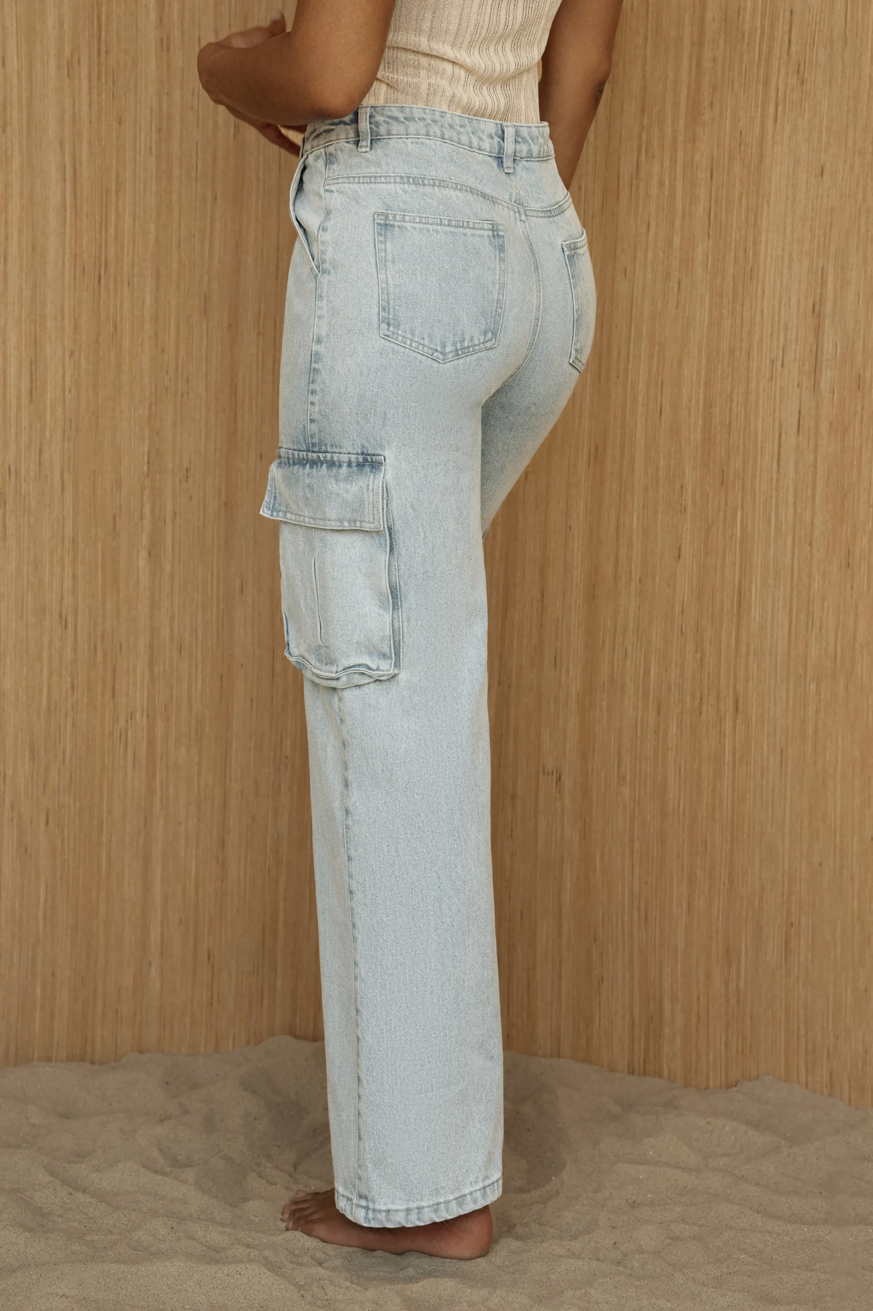 Medium Wash Denim Val Slouch Cargo Jeans*JLUXLABEL Best