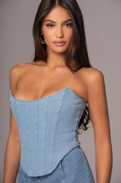 Medium Wash  Fenix Reversible Denim Corset*JLUXLABEL Fashion