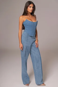 Medium Wash  Fenix Reversible Denim Corset*JLUXLABEL Fashion