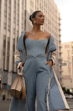 Medium Wash  Fenix Reversible Denim Corset*JLUXLABEL Fashion