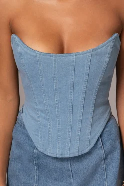 Medium Wash  Fenix Reversible Denim Corset*JLUXLABEL Fashion
