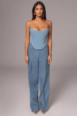 Medium Wash  Fenix Reversible Denim Corset*JLUXLABEL Fashion