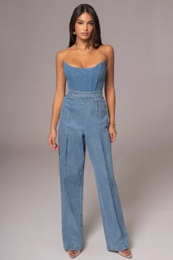 Medium Wash  Fenix Reversible Denim Corset*JLUXLABEL Fashion