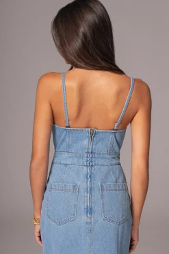 Medium Wash Mara Denim Bustier Dress*JLUXLABEL Fashion