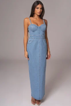 Medium Wash Mara Denim Bustier Dress*JLUXLABEL Fashion
