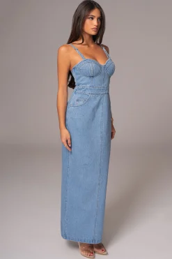 Medium Wash Mara Denim Bustier Dress*JLUXLABEL Fashion