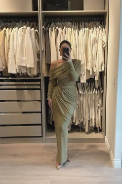 Moss Textured One Shoulder Bodysuit*JLUXLABEL Best