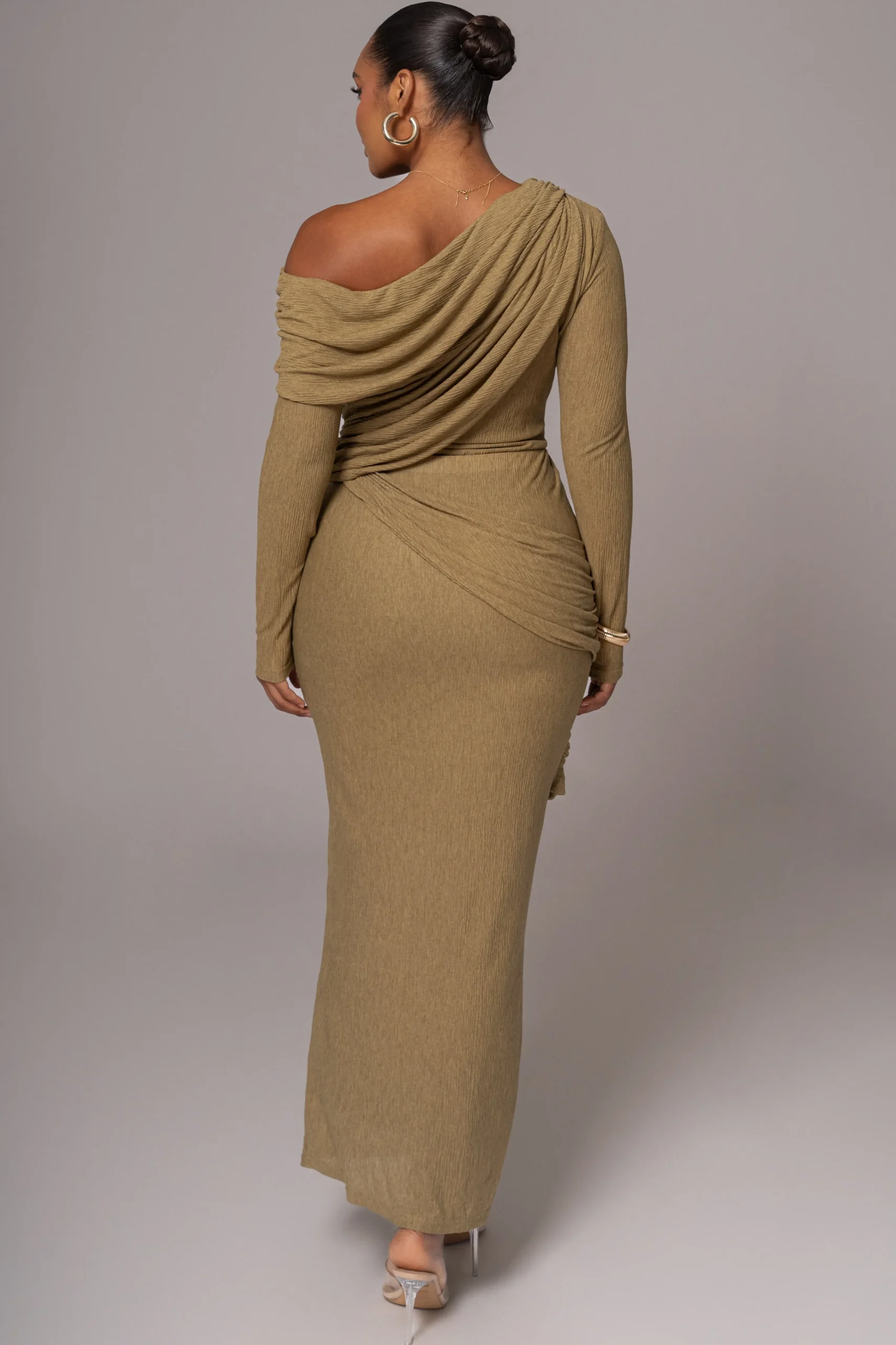 Moss Textured One Shoulder Bodysuit*JLUXLABEL Best