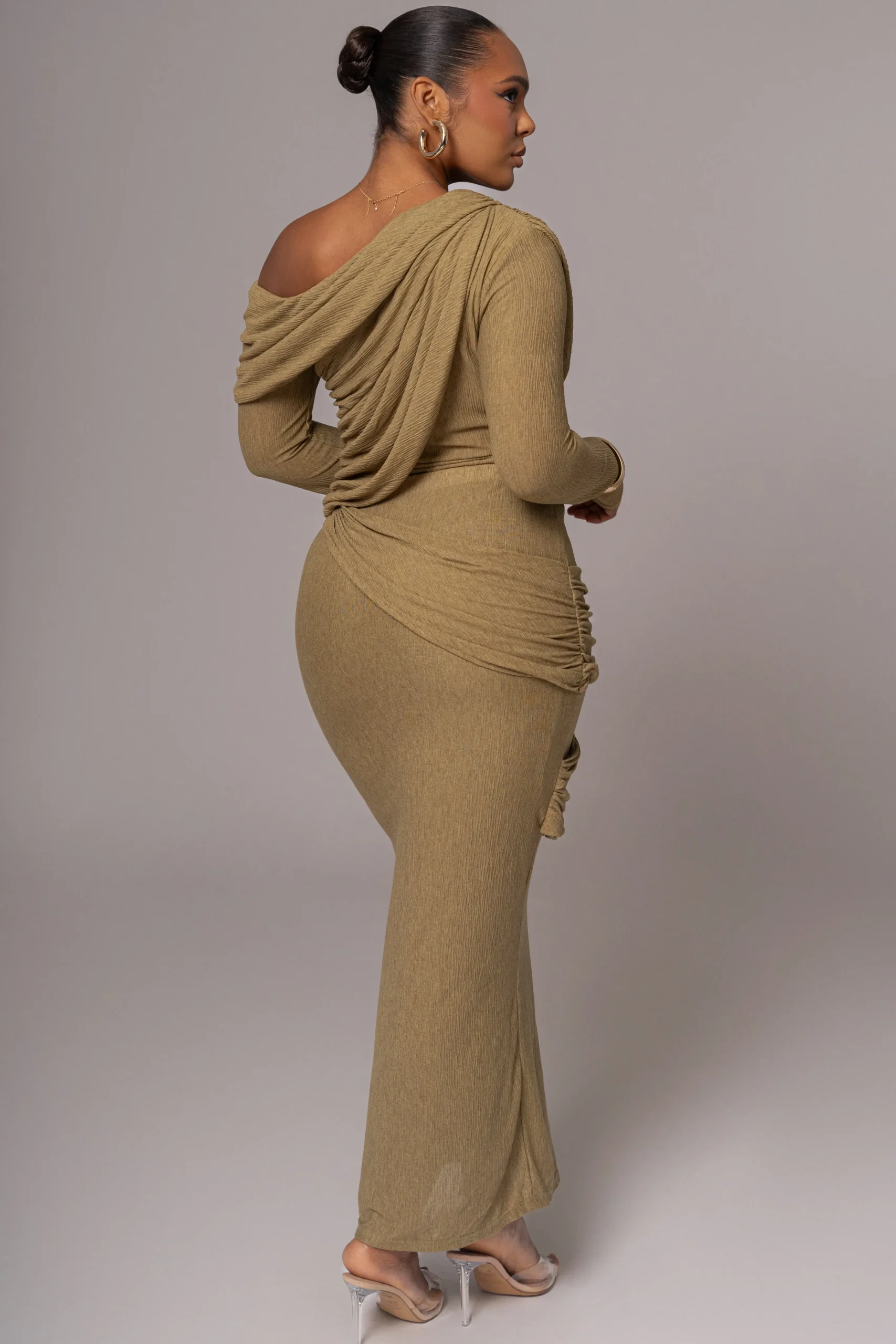 Moss Textured One Shoulder Bodysuit*JLUXLABEL Best