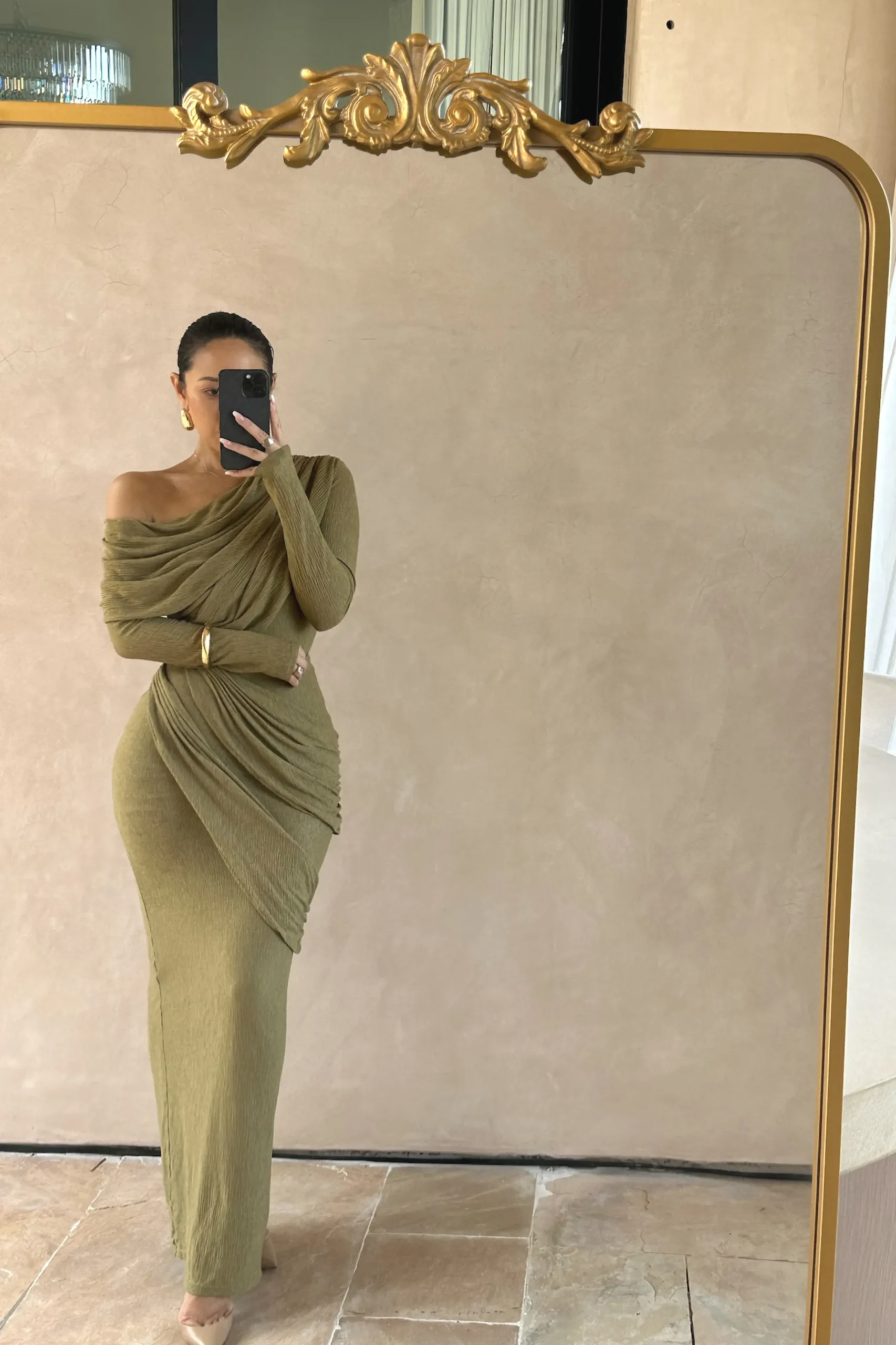 Moss Textured One Shoulder Bodysuit*JLUXLABEL Best