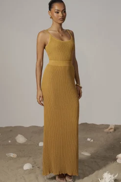 Mustard Serena Ribbed Skirt Set*JLUXLABEL Discount