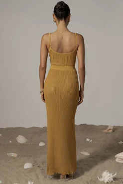 Mustard Serena Ribbed Skirt Set*JLUXLABEL Discount