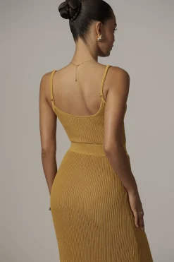 Mustard Serena Ribbed Skirt Set*JLUXLABEL Discount