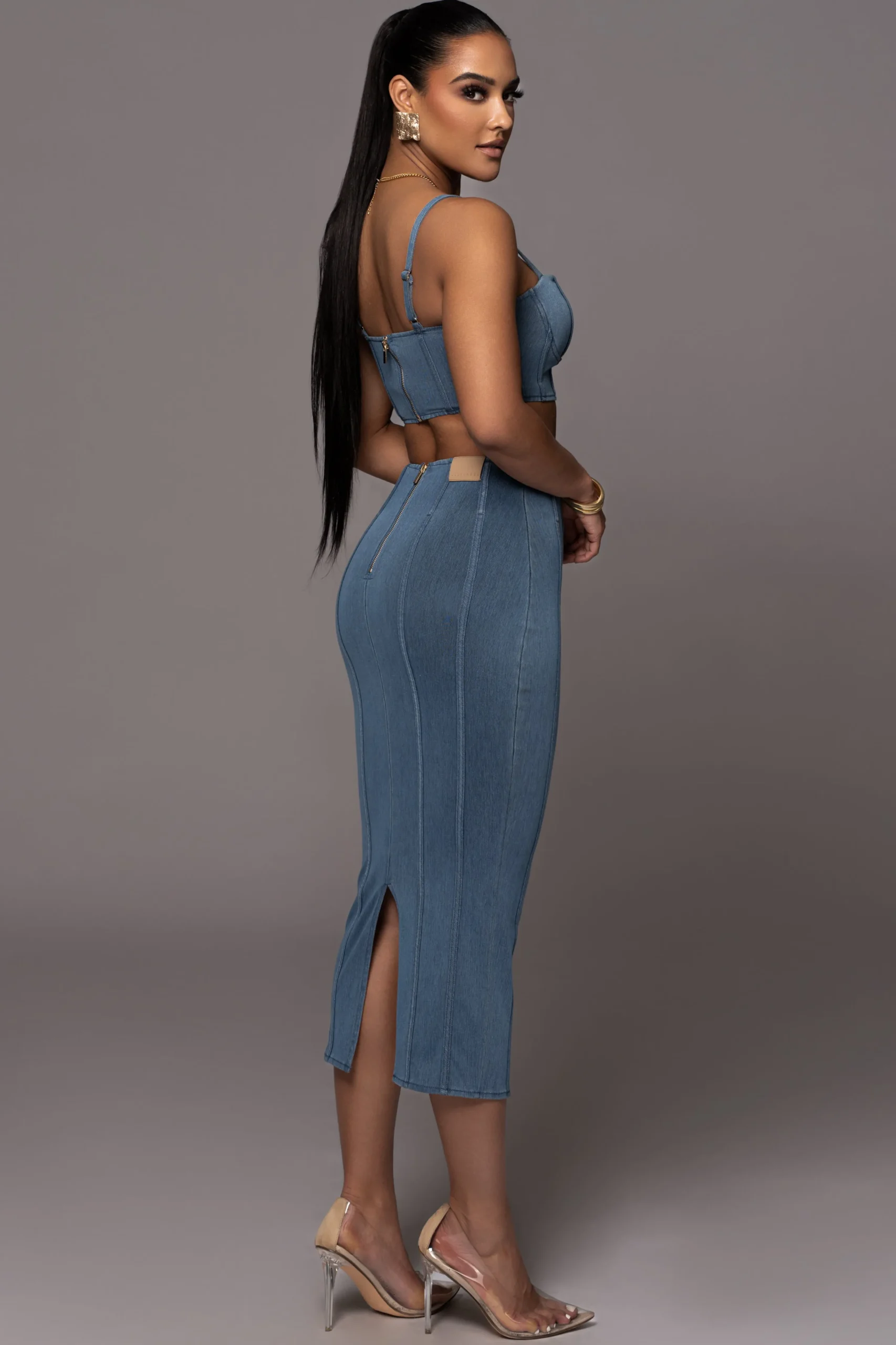 NAT LIV x Denim Eliana Skirt Set*JLUXLABEL Fashion