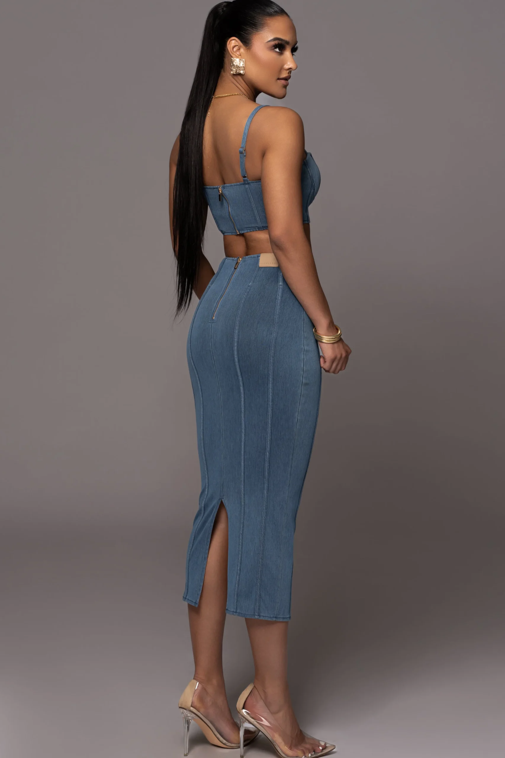 NAT LIV x Denim Eliana Skirt Set*JLUXLABEL Fashion