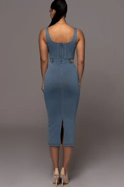 NAT LIV x Denim Malika Midi Dress*JLUXLABEL Best