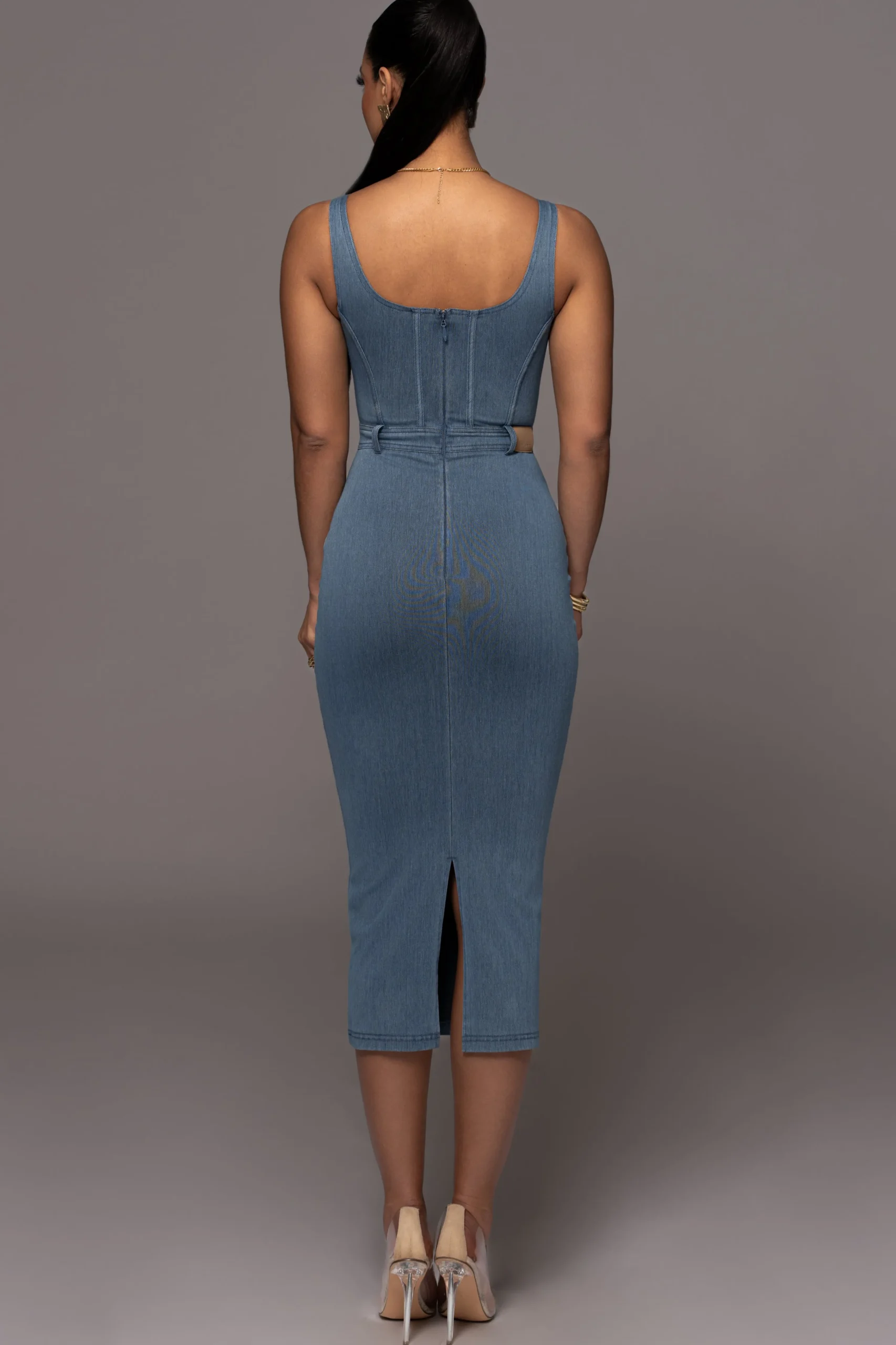 NAT LIV x Denim Malika Midi Dress*JLUXLABEL Best