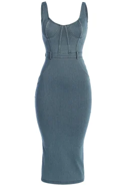 NAT LIV x Denim Malika Midi Dress*JLUXLABEL Best