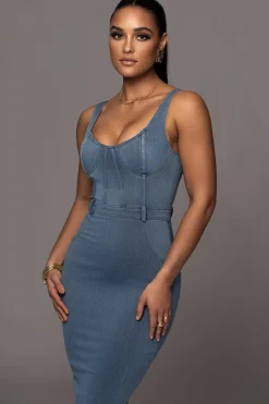 NAT LIV x Denim Malika Midi Dress*JLUXLABEL Best