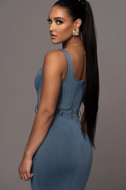 NAT LIV x Denim Malika Midi Dress*JLUXLABEL Best