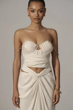 Natural Arielle Bustier Top*JLUXLABEL New